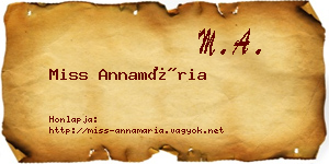 Miss Annamária névjegykártya